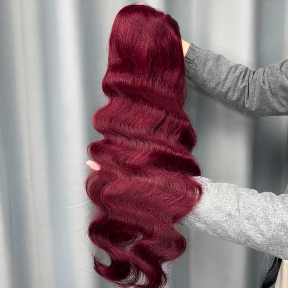 1 Piece Premade 99J 13x4 Transparent Lace Frontal Wig Body Wave