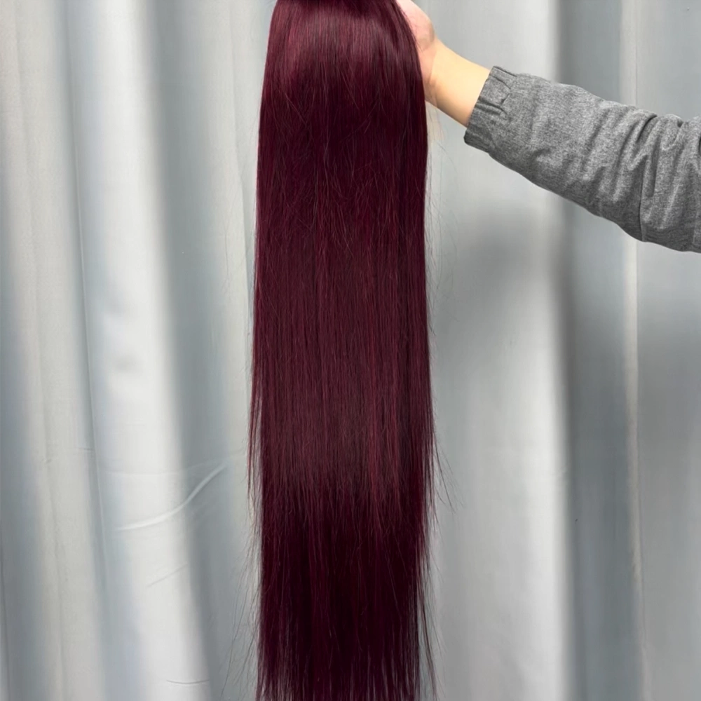 1 Piece Premade 99J 13x4 Transparent Lace Frontal Wig Straight