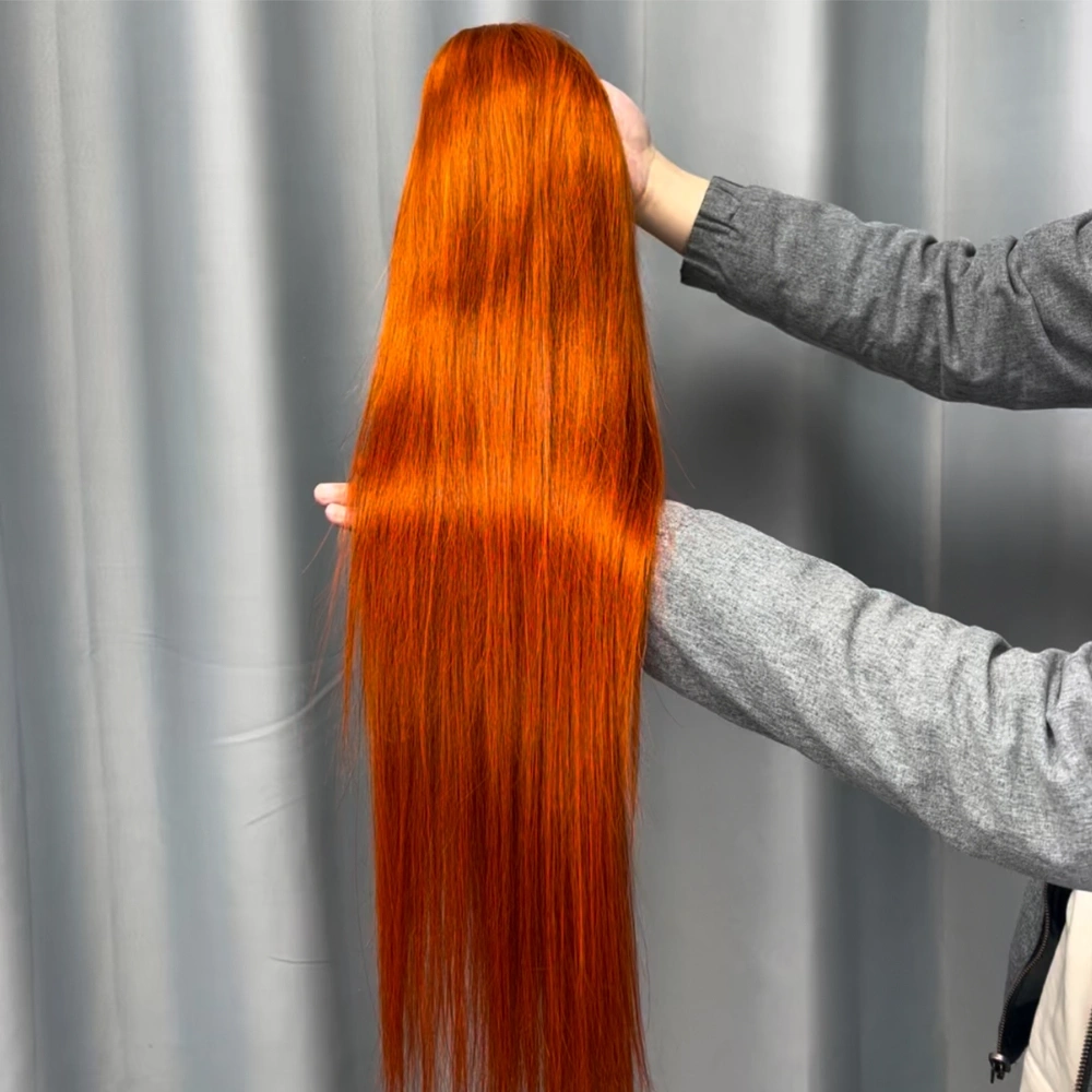 1 Piece Premade Ginger 13x4 Transparent Lace Frontal Wig Straight