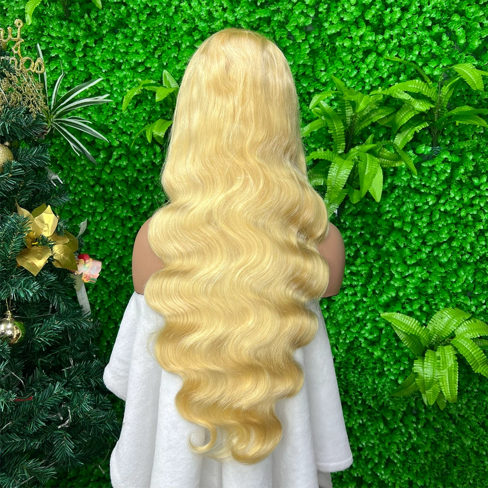 1 Piece Premade 613 Blonde 13x4 Transparent Lace Frontal Wig Body Wave