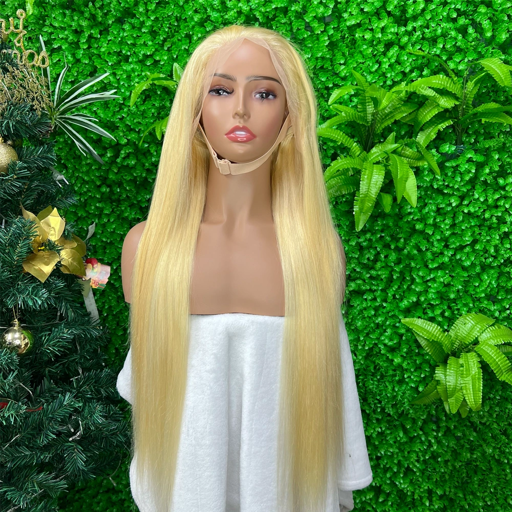 1 Piece Premade 613 Blonde 13x4 Transparent Lace Frontal Wig Straight