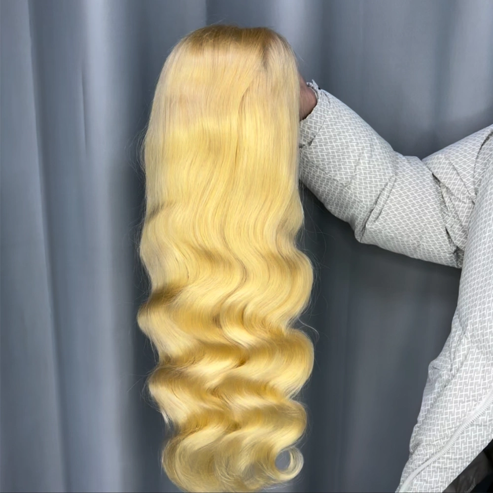 1 Piece Premade 613 Blonde 13x4 Transparent Lace Frontal Wig Body Wave