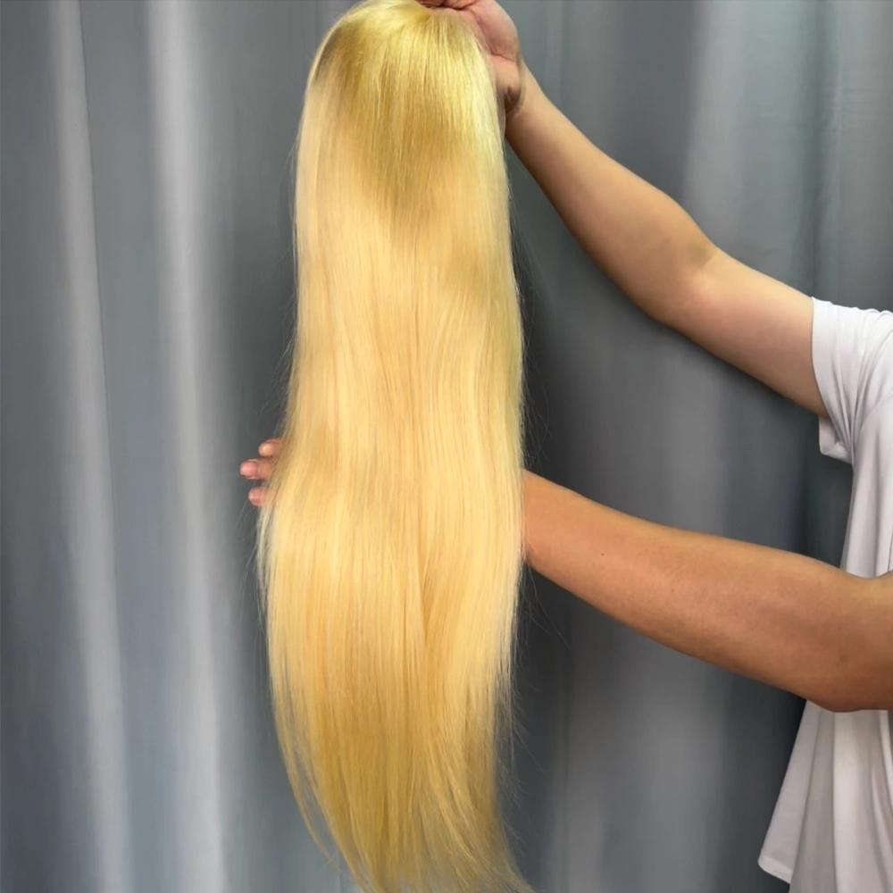 1 Piece Premade 613 Blonde 13x4 Transparent Lace Frontal Wig Straight