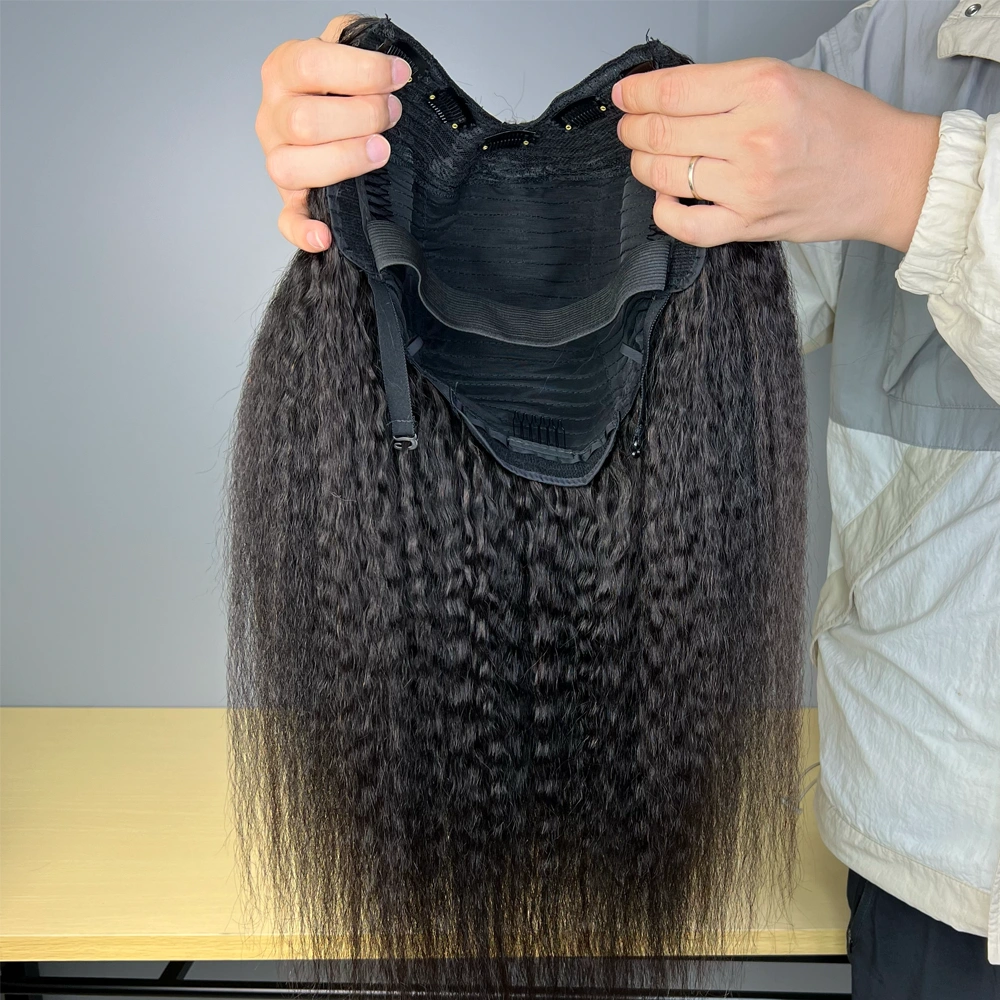 1 Piece Custom V-part Wig Kinky Straight