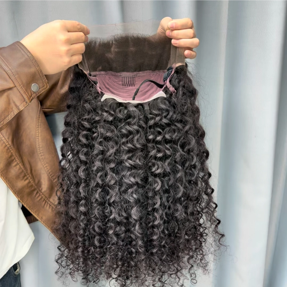 1 Piece Custom Virgin Hair 13x4 Lace Frontal Wig Italian Curly