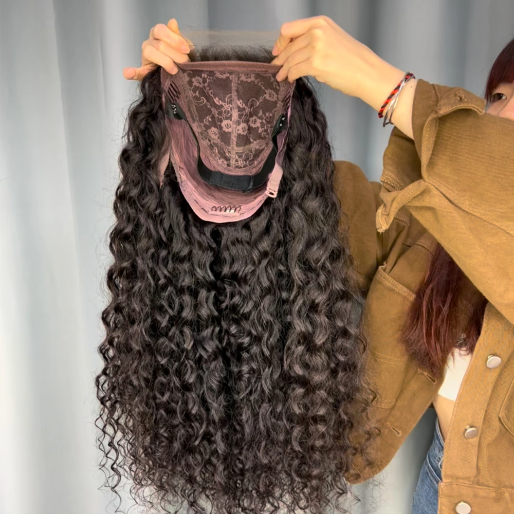1 Piece Custom Virgin Hair 5x5 Lace Closure Wig Italian Curly
