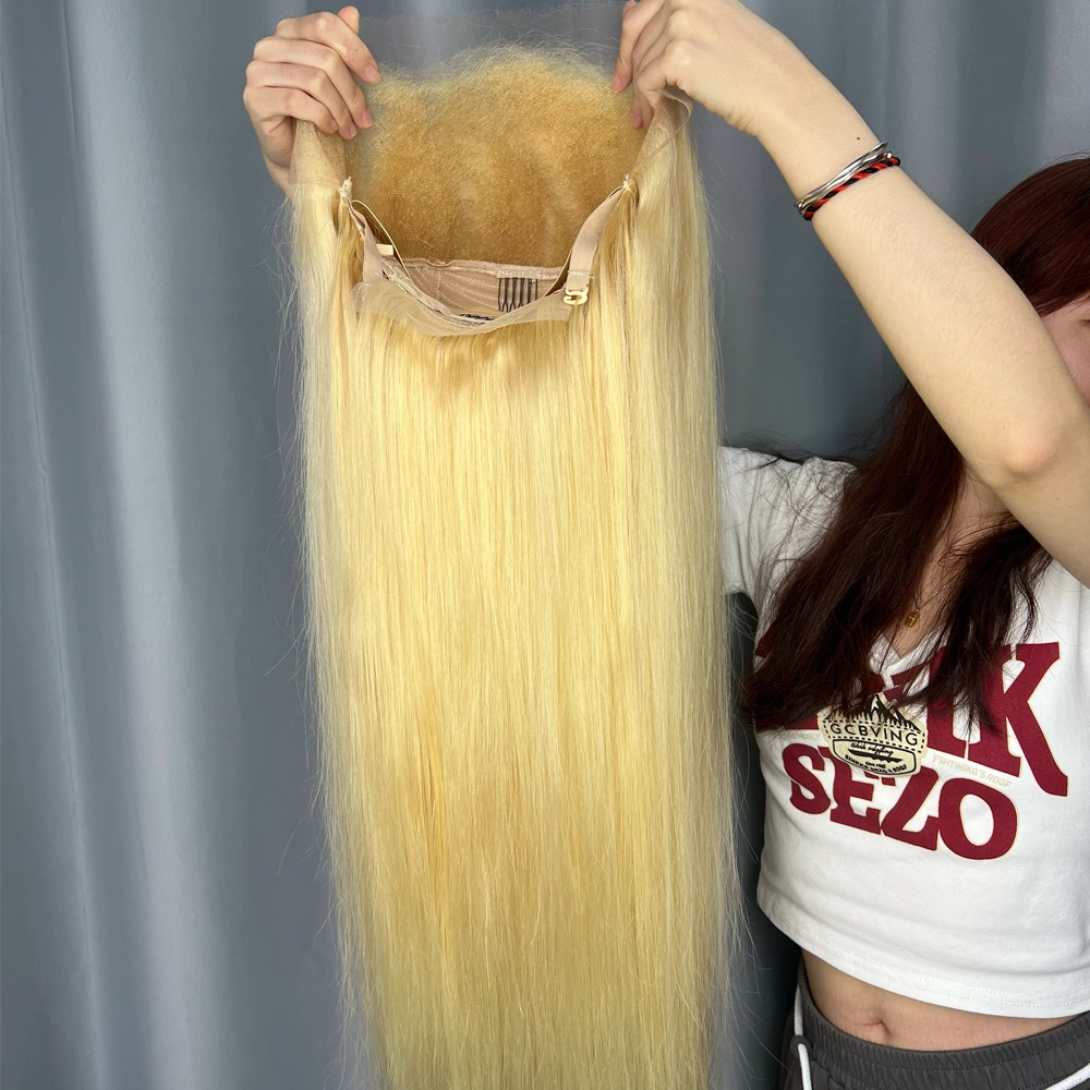 1 Piece Custom 613 Blonde Hair 13x6 Lace Frontal Wig Straight