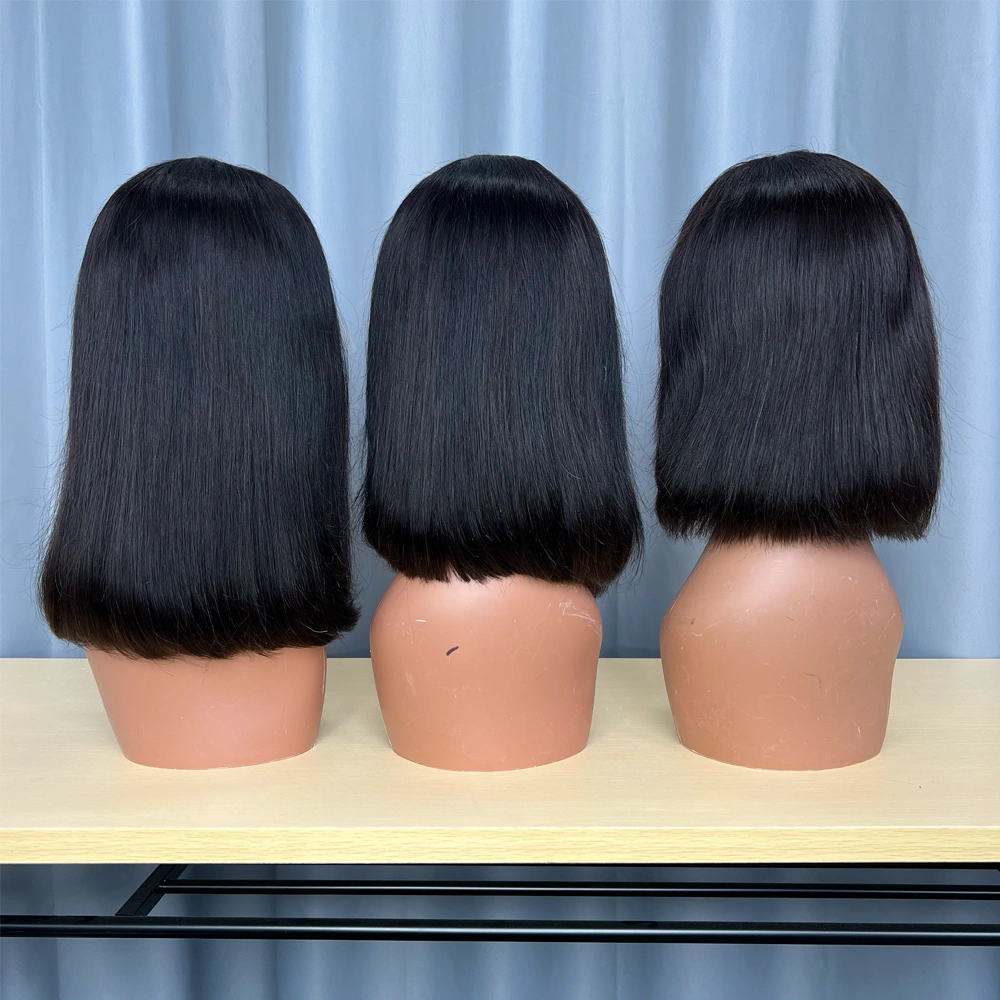 1 Piece Premade Natural Color 13x4 Transparent Lace Frontal Bob Wig Straight