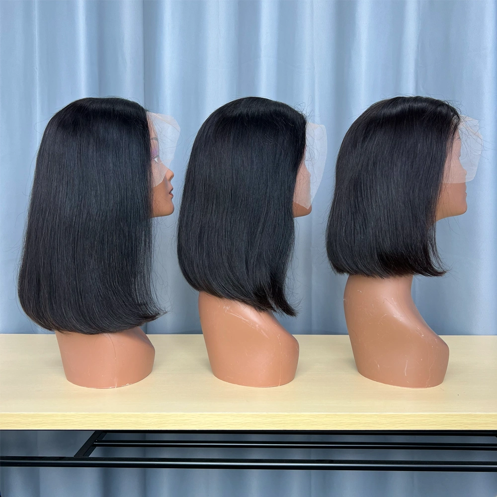 1 Piece Premade Natural Color 13x4 Transparent Lace Frontal Bob Wig Straight