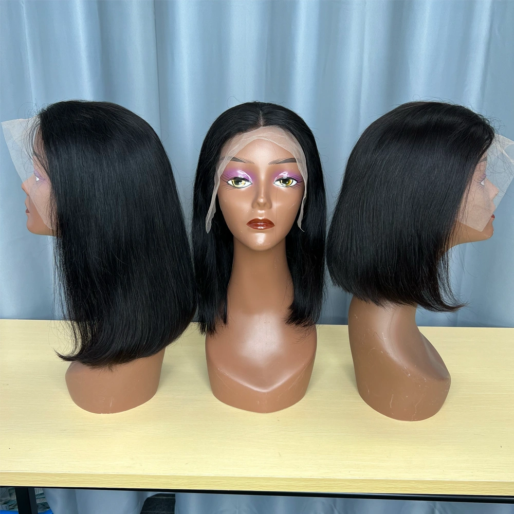 1 Piece Premade Natural Color 13x4 Transparent Lace Frontal Bob Wig Straight