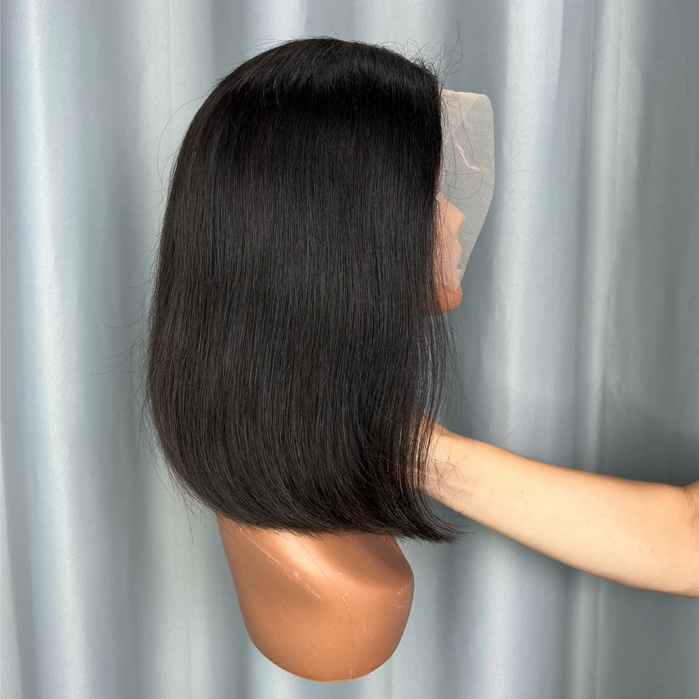 1 Piece Premade Natural Color 13x4 Transparent Lace Frontal Bob Wig Straight