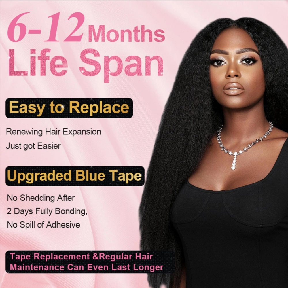 Virgin Hair Tape-in Hair Extension Kinky Straight