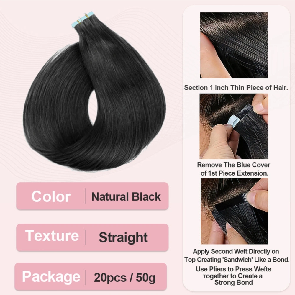 Virgin Hair Tape-in Hair Extension Straight