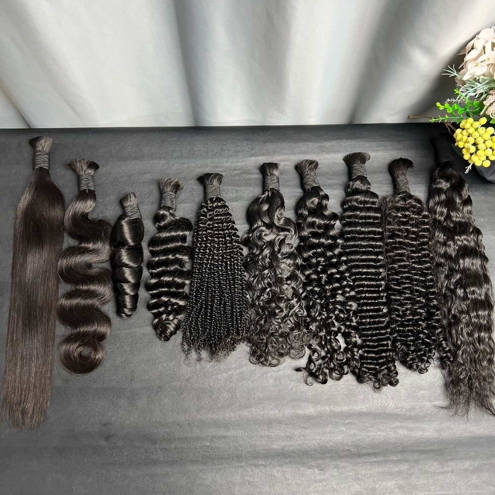 #1B Boho Braids No Wefts Bulk Hair Extension
