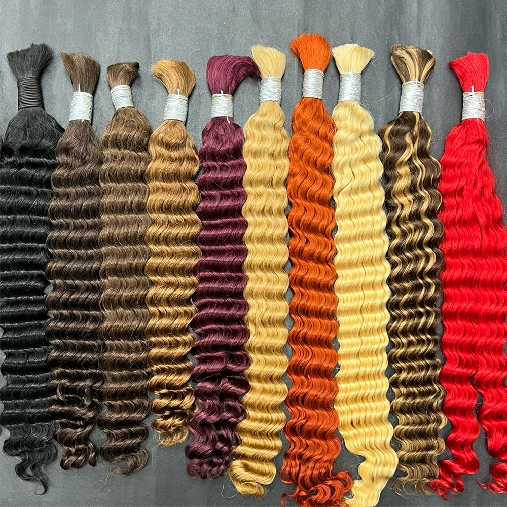 Colored Boho Braids No Wefts Bulk Hair Extension