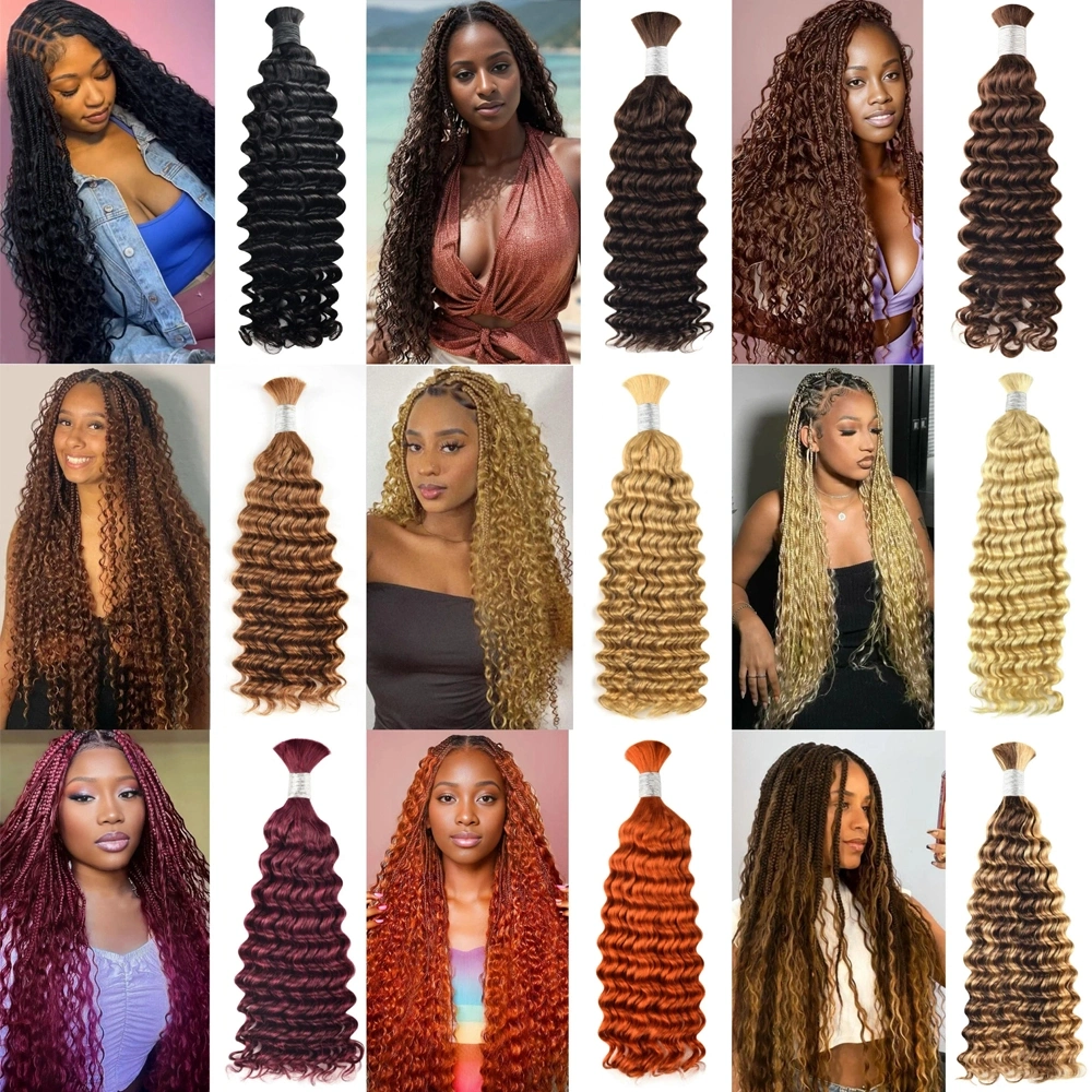 Colored Boho Braids No Wefts Bulk Hair Extension