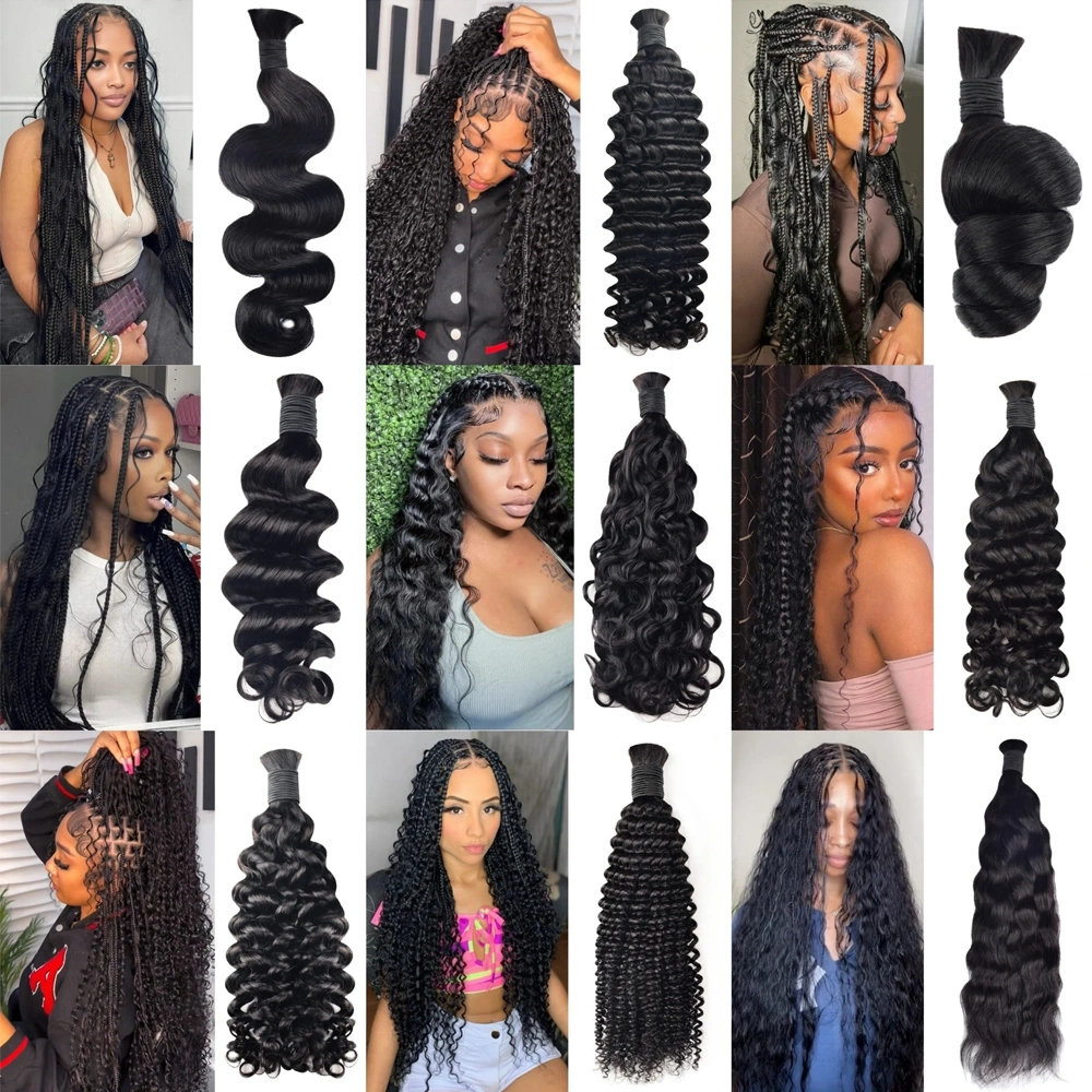 #1B Boho Braids No Wefts Bulk Hair Extension