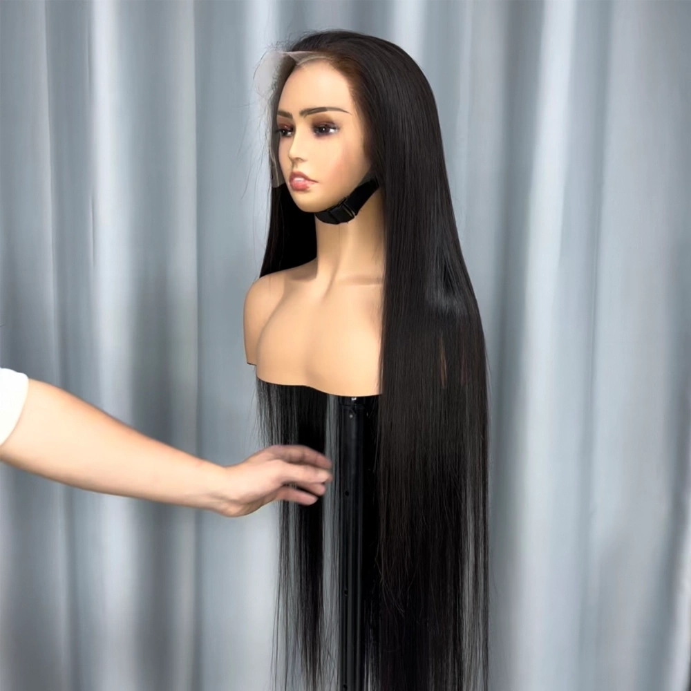 1 Piece 40inches Knots Bleached Custom Virgin Hair 13x6 Lace Frontal Wig Straight