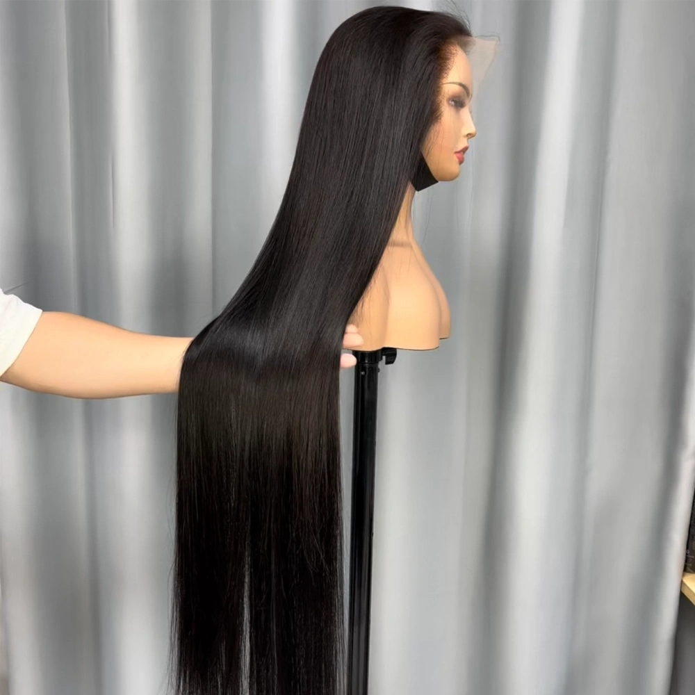 1 Piece 40inches Knots Bleached Custom Virgin Hair 13x6 Lace Frontal Wig Straight