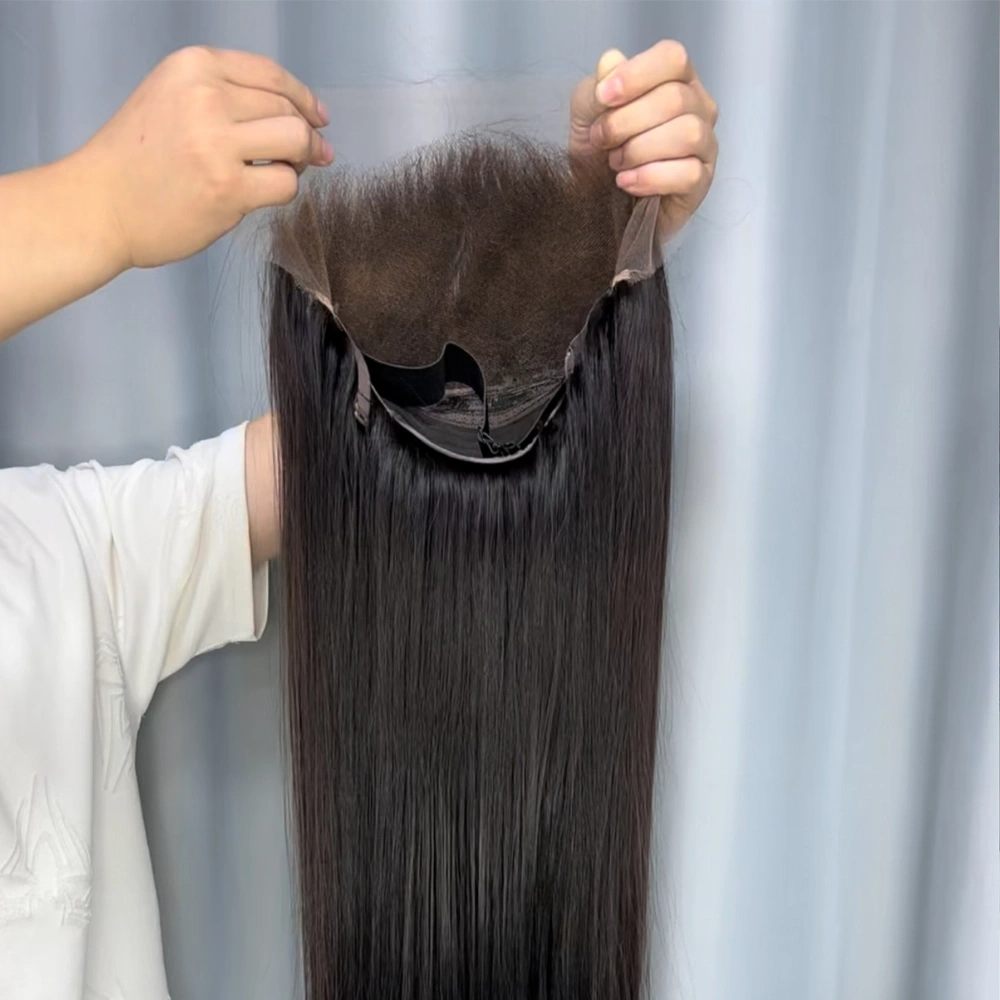 1 Piece 40inches Knots Bleached Custom Virgin Hair 13x6 Lace Frontal Wig Straight