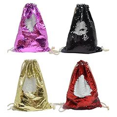 Reversible Sequin Sublimation Backpack Drawstring Bag