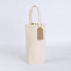 Canvas Wine Tote Bags – 100% Cotton, Single & Double Bottle, Reusable Gift Bags with Handles for DIY, Events, Gifting