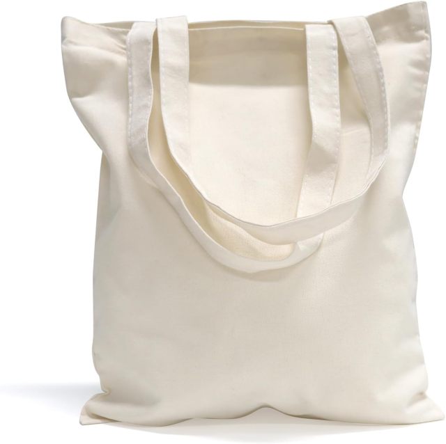 Artondemand Cotton Tote Bag Blank Canvas Bag Reusable Grocery Shopping Bags, Suitable for DIY Craft, Grocery, Shopping, Drawing, Promotion, Gift