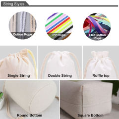 Custom logo natural canvas cotton sublimation drawstring bag silk screen printing single double drawstring bag