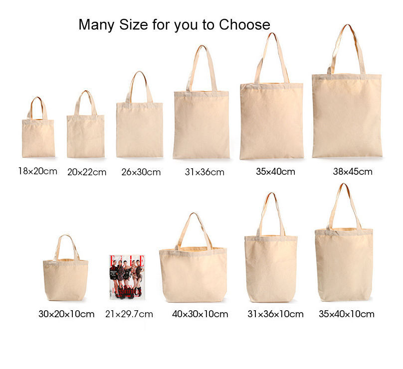 Artondemand Cotton Tote Bag Blank Canvas Bag Reusable Grocery Shopping Bags, Suitable for DIY Craft, Grocery, Shopping, Drawing, Promotion, Gift