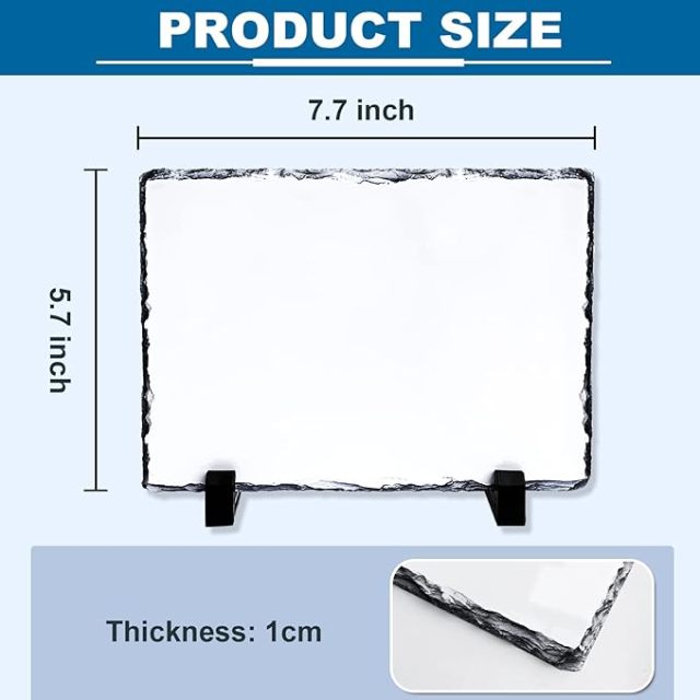 Sublimation Slate Blanks Heat Thermal Transfer Sheet Stone Photo Frame DIY Sublimation Blank With Display Holder For Desktop Souvenir Custom Design Work