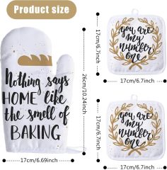 Blank Sublimation Oven Mitts Include Blank Sublimation Heat Resistance Oven Gloves and Pot Holders for DIY Kitchen Dining Room Accessories