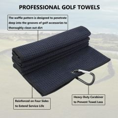 Handy Picks Microfiber Golf Towel with Carabiner Clip & Velcro Fastener
