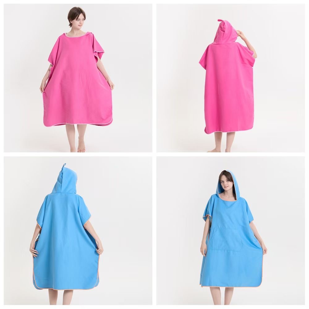 Blank Hooded Beach Towel Poncho - Bulk Wholesale for Customization, Promotional Gifts & Heat Press Sublimation Printing