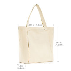 Sublimation Canvas Tote Bag with Yoga Mat Carrier Pocket Carryall Shoulder Bag for Office, Workout, Pilates, Travel, Beach and Gym