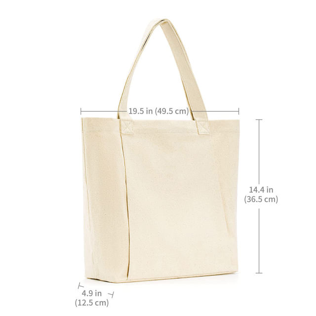 Sublimation Canvas Tote Bag with Yoga Mat Carrier Pocket Carryall Shoulder Bag for Office, Workout, Pilates, Travel, Beach and Gym