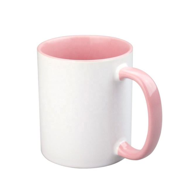 Sublimation Mugs 11 Oz, Pink Inner & Handle - Premium Coffee Cups for Heat Press Projects - Versatile Coffee Mug Design Ideal for Personalized Creations