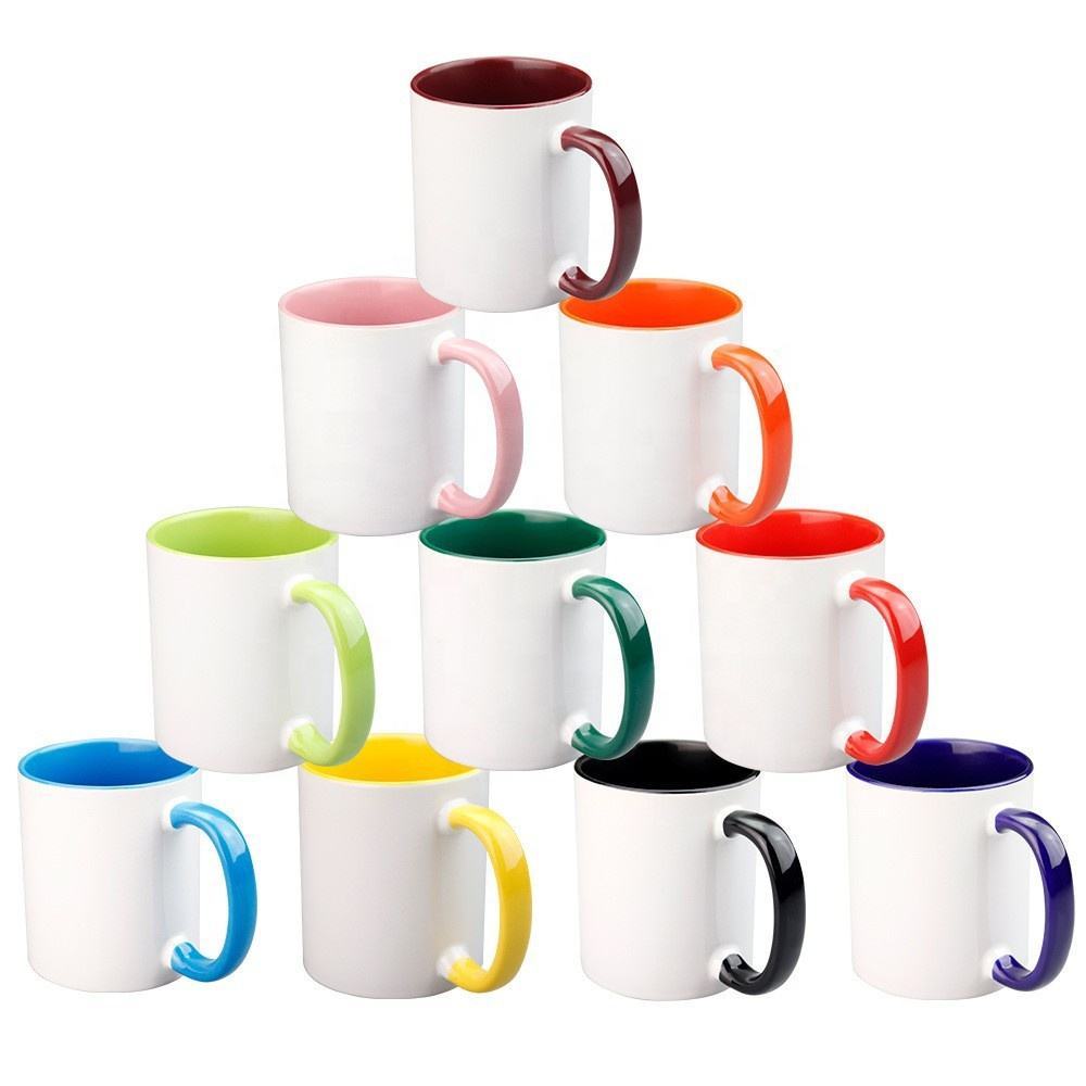 Sublimation Mugs 11 Oz, Pink Inner & Handle - Premium Coffee Cups for Heat Press Projects - Versatile Coffee Mug Design Ideal for Personalized Creations