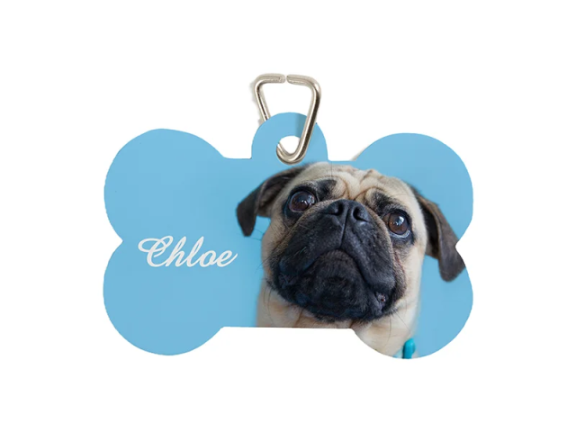 Sublimation Aluminum Double Sided Printing Bone Shape Pet Tag