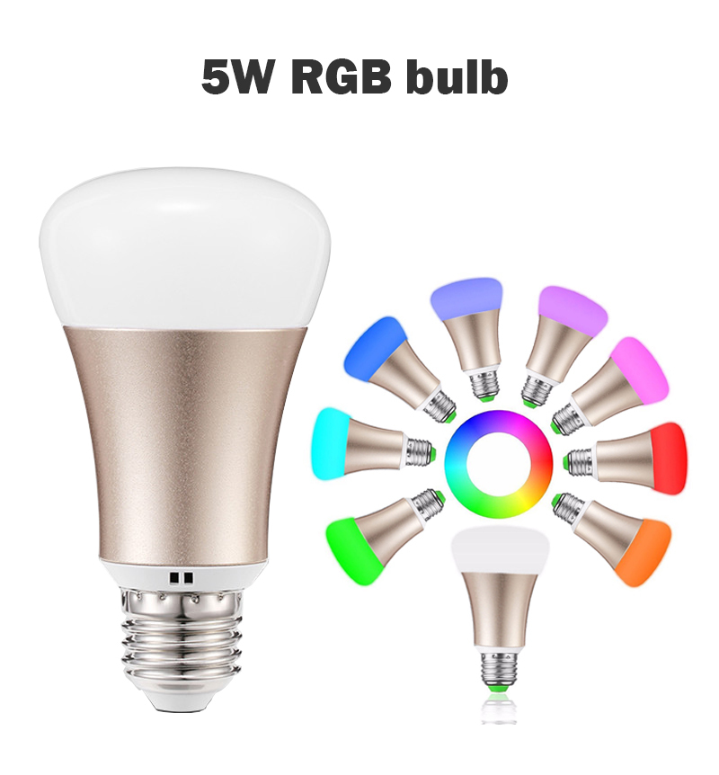 Dimmable E27 WiFi RGBW Led Bulb Light Compatible with Echo Alexa Remote Control by IOS & Android app With Feedback White Color