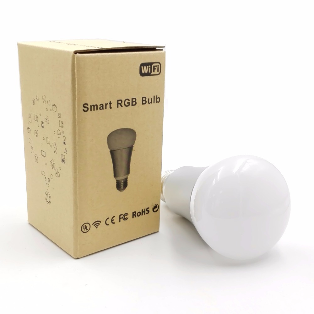 Dimmable E27 WiFi RGBW Led Bulb Light Compatible with Echo Alexa Remote Control by IOS & Android app With Feedback White Color