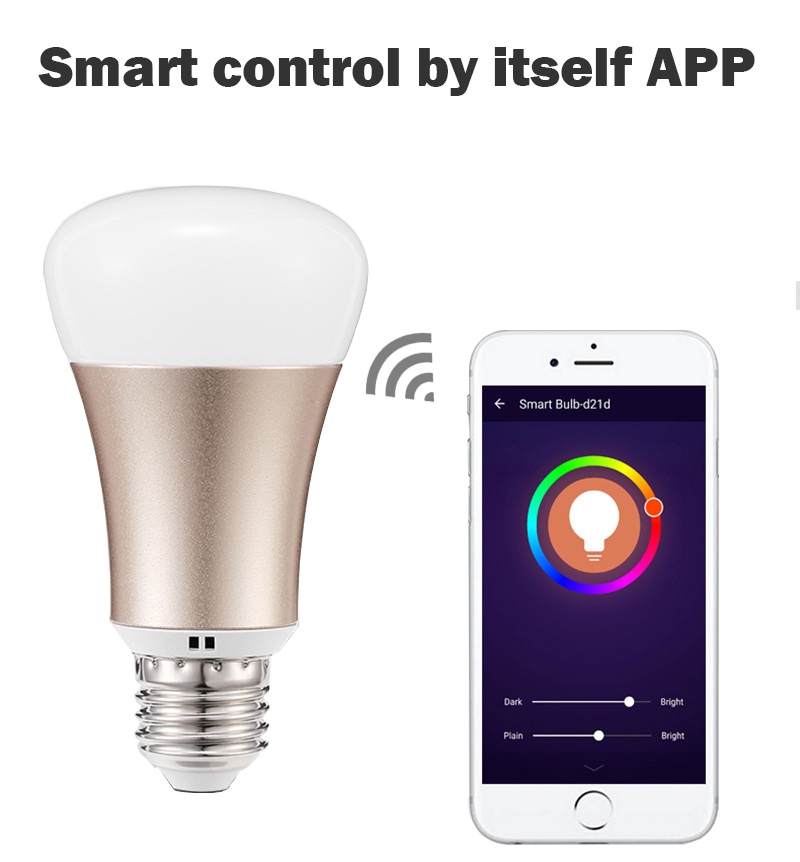 Dimmable E27 WiFi RGBW Led Bulb Light Compatible with Echo Alexa Remote Control by IOS & Android app With Feedback White Color