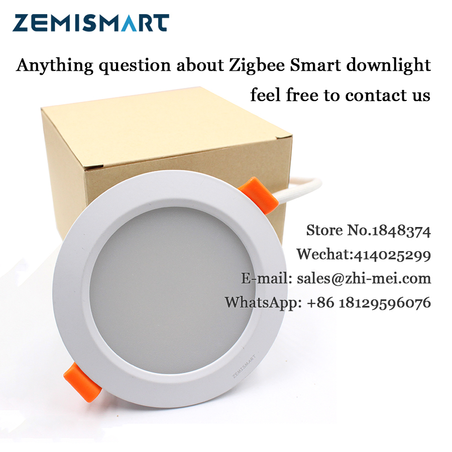Zigbee 3.0 Smart RGBW Downlight Work with Smartthings Echo Plus LED Recessed Lights Light