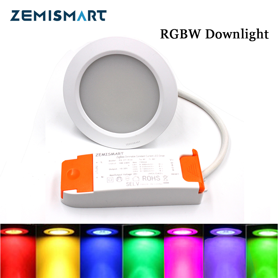 Zigbee 3.0 Smart RGBW Downlight Work with Smartthings Echo Plus LED Recessed Lights Light