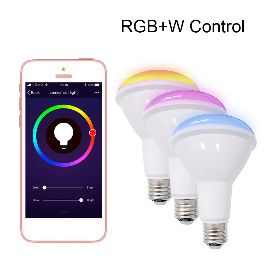 BR30 WiFi RGBW LED Light Work with Alexa Echo Google Home Assistance  Support Tuya APP Voice Timer Control E27 Lamp