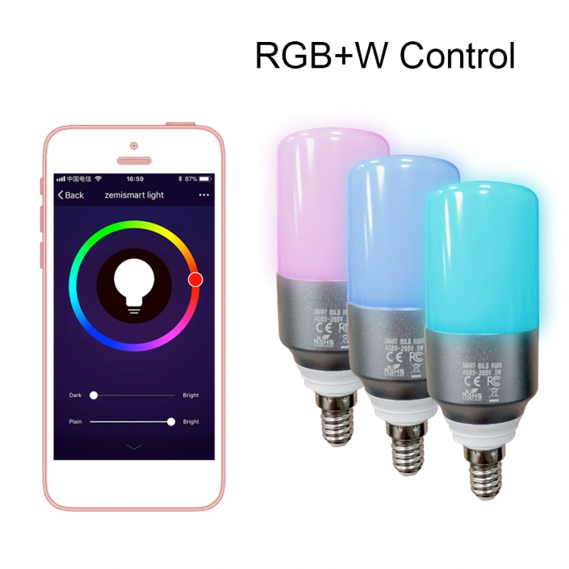 Zemismart WiFi E14 Bulb RGBW LED Candle Light Work with Tuya Alexa Echo Google Home Assistance Voice Timer Control Lamp
