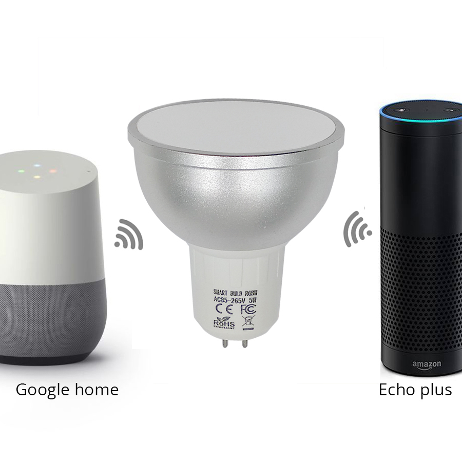 RGBW Bulb LED Light GU5.3 Work With Alexa Google Home Smart Home WIFI Voice Remote Wireless Timer Intelligent Control