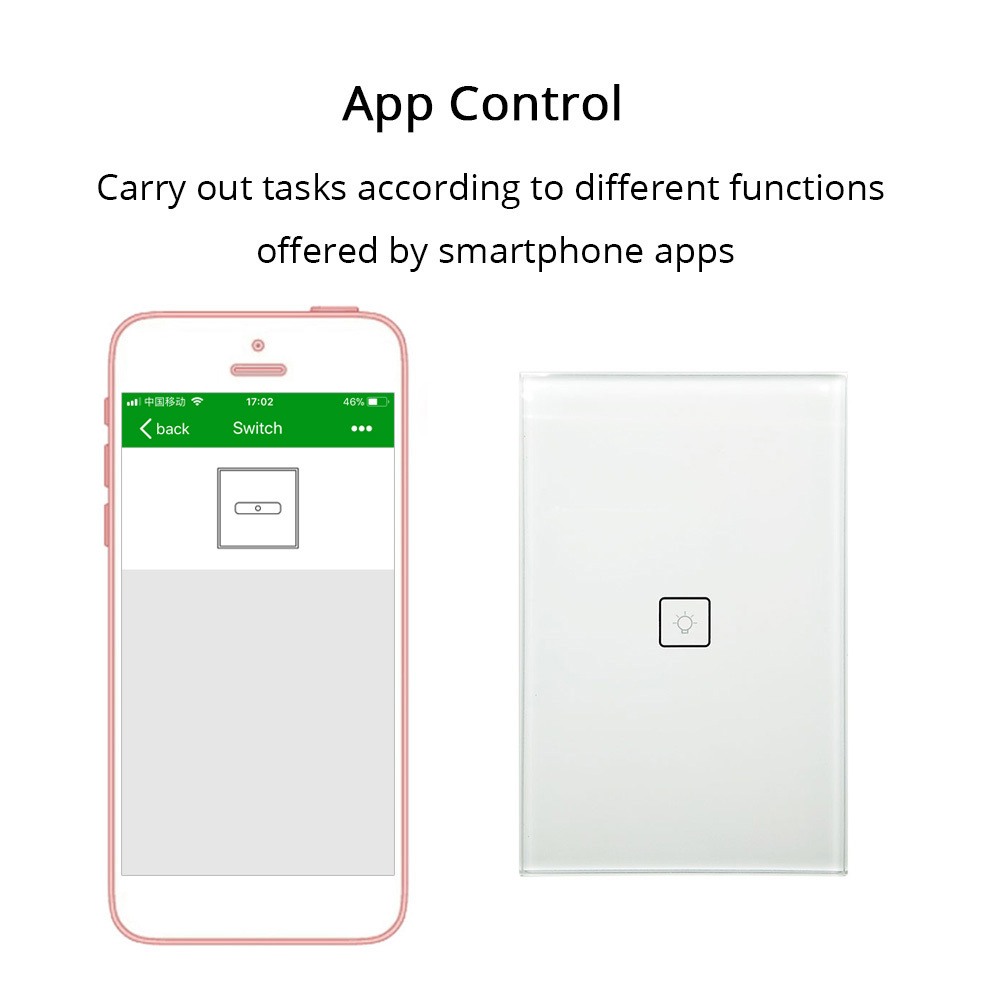 Zigbee One Gang Wall Light Switch Work With Amazon Alexa Google Home via Zemismart hub Smarthings Bridge APP Phone Voice Control