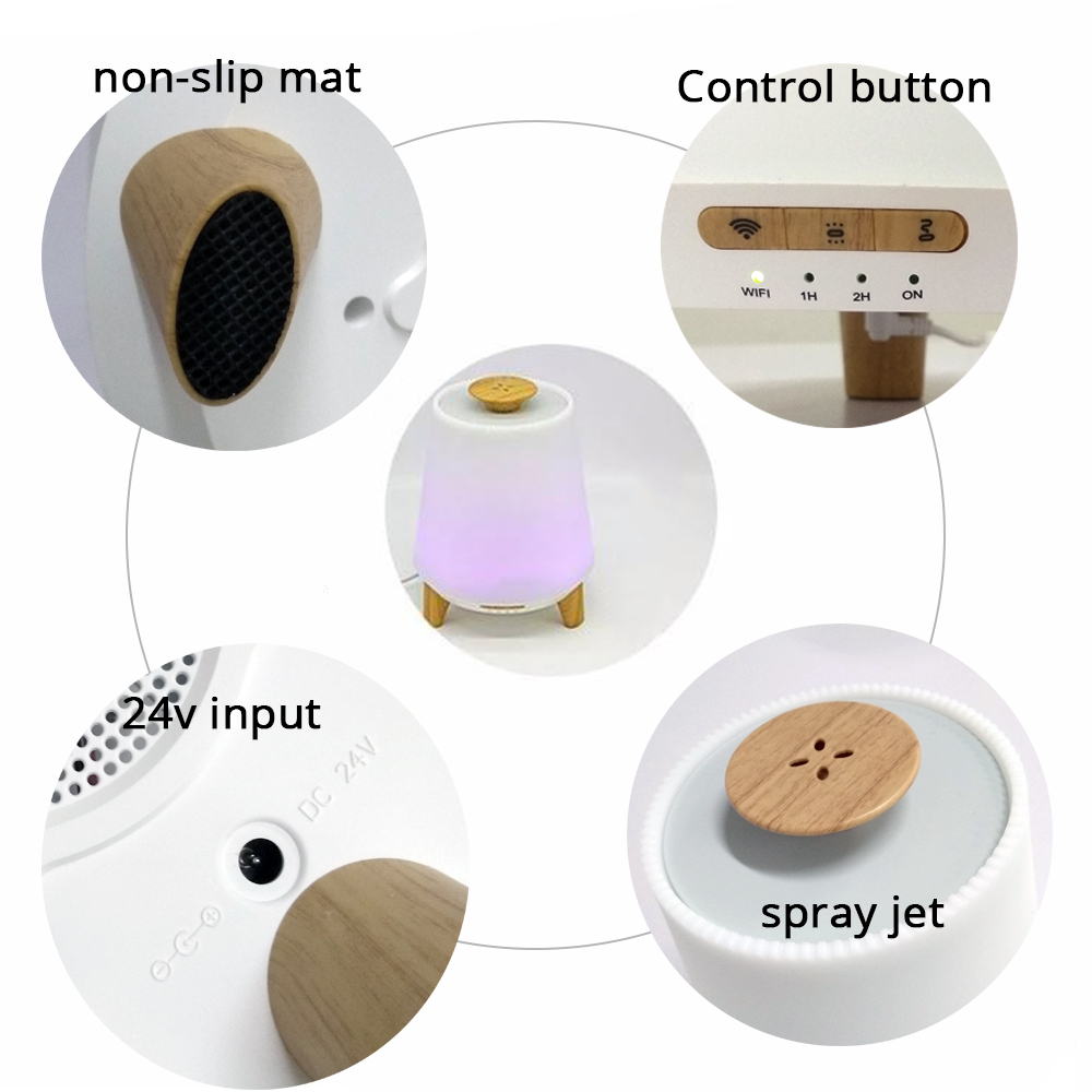 Smart Essential Oil Aroma Diffuser Cool Mist Humidifier RGB LED Desk Lamp Work with Alexa Google Home Voice APP Control