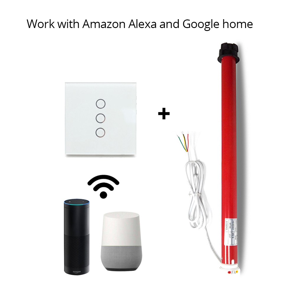 Alexa echo google home assistant control IOS Android APP control Automatic Electric Roller for 38mm tube Blinds Shutters kit