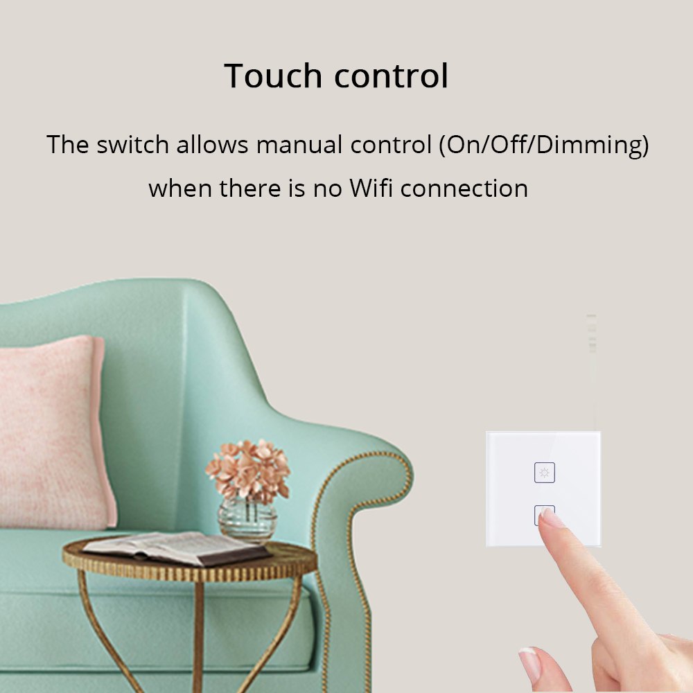 Zigbee 3.0 2 Gangs EU Wall Light Switch Work With Amazon Alexa Google Home via SmartThings Bridge APP Phone Voice Control